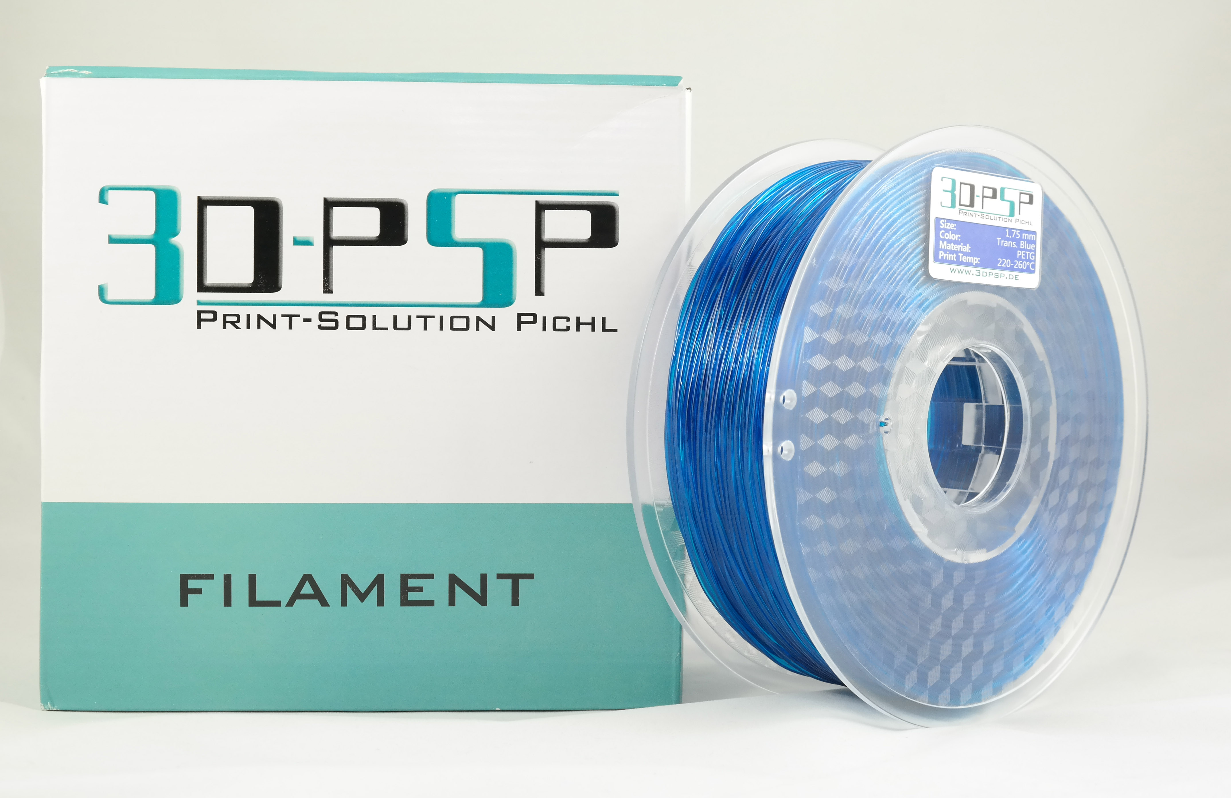 3DPSP PETG Filament - Trans. Blue - 1.75mm - 1Kg