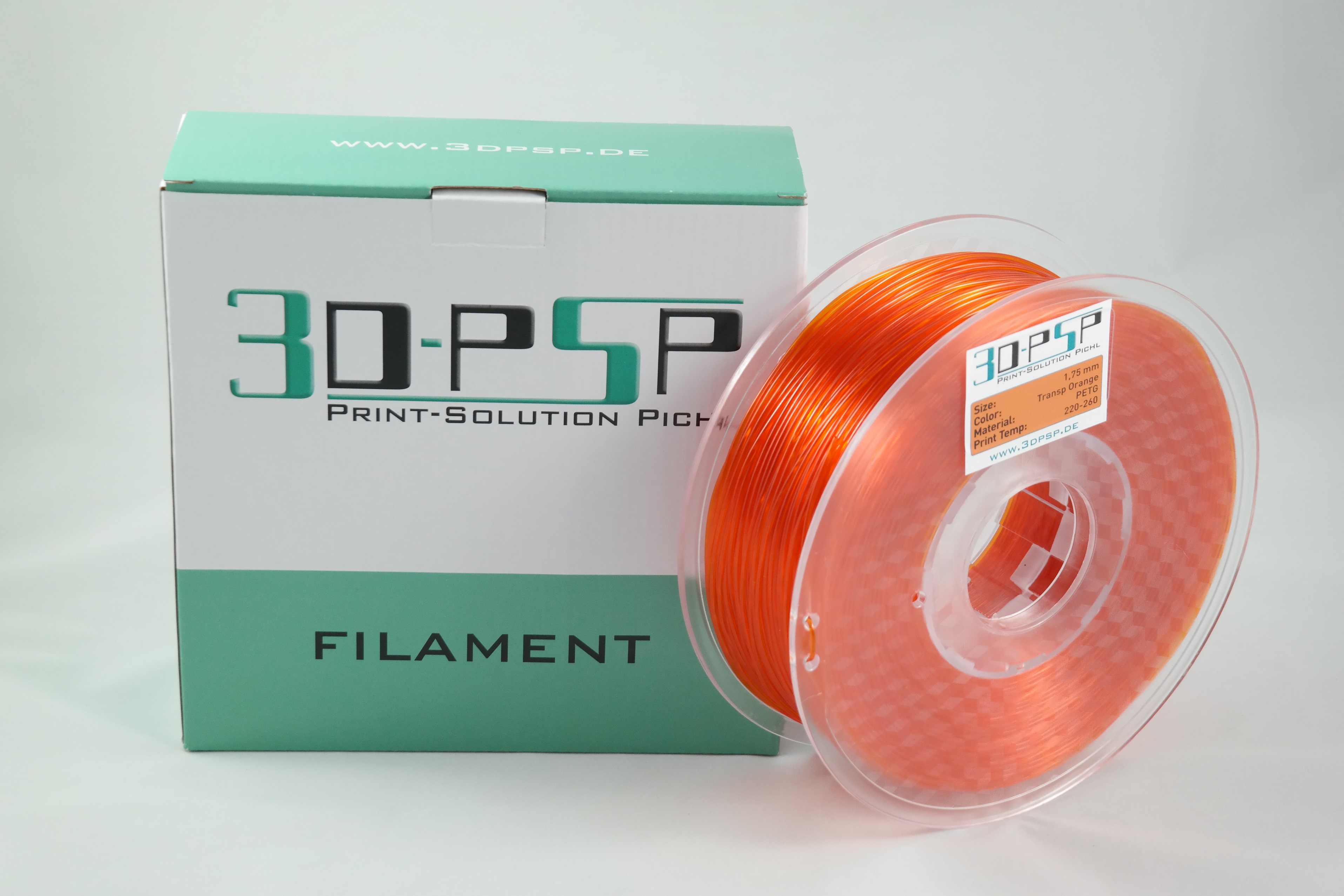 3DPSP PETG Filament  - Trans Orange - 1.75mm - 1Kg